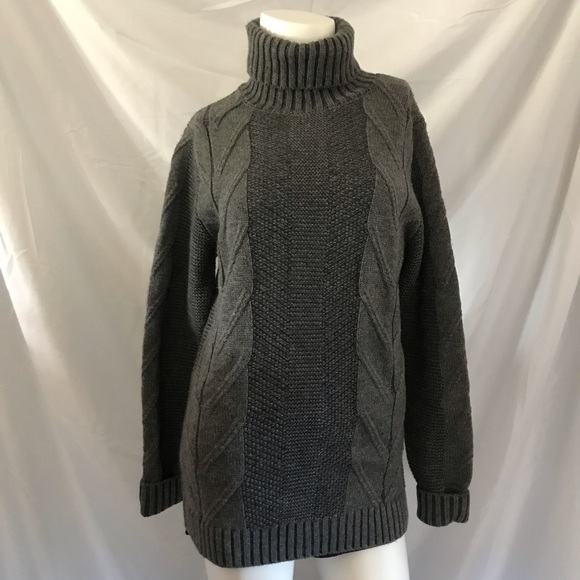 Frank + Oak Grey Knit Turtleneck Sweater